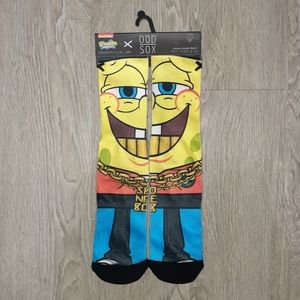 Odd Sox Sponge Bob Square Pants Swag Gold Chain Socks New